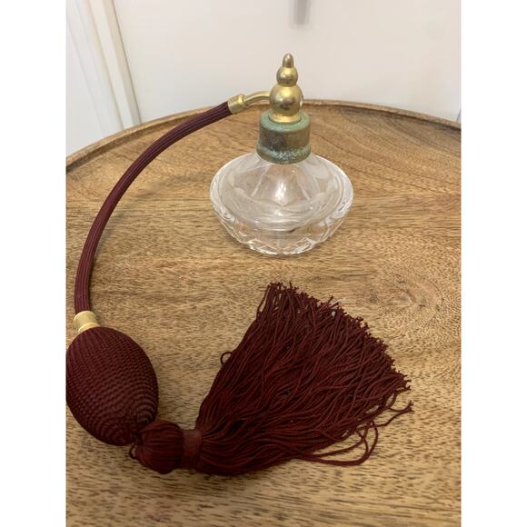 Vintage‎ Waterford Crystal Perfume Atomizer with Burgundy Pump & Tassel - Picture 1 of 4